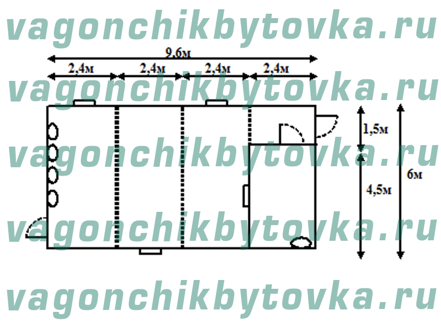 Офис блок-модульный из 4-х шт БК